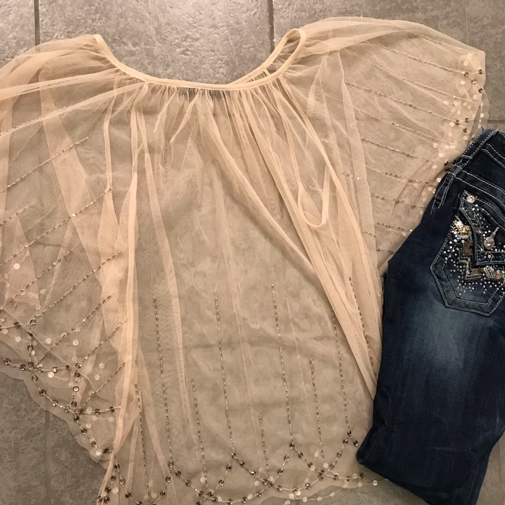 Beautiful beaded butterfly blouse